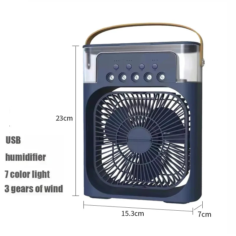 Fan with LED Night Light Portable Humidifier - Mini Air Cooler for Home Office,Spray Misting CoolingUSBMulti-functional Desk Fan