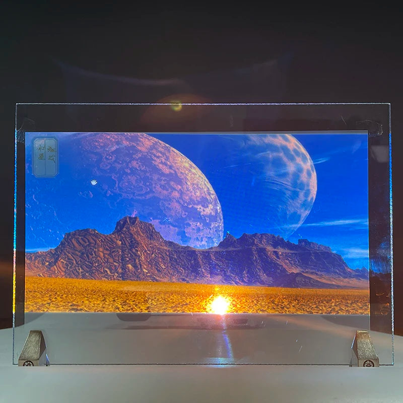 3D Transparent Holographic Projection Screen Adhesive Rear Projection Film for Exhibition Showcase Advertising Different Sizes