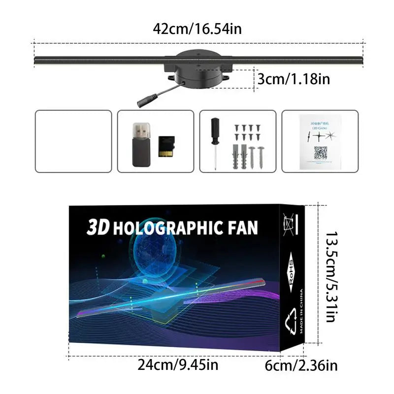 3D Hologram LED Fan Projector - Holographic Christmas Tree & Party Decor