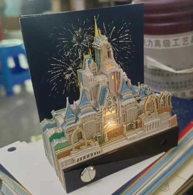 Omoshiroi 3D Year Calendar & Memo Pad - Castle Sticky Notes, Office & Birthday Gift