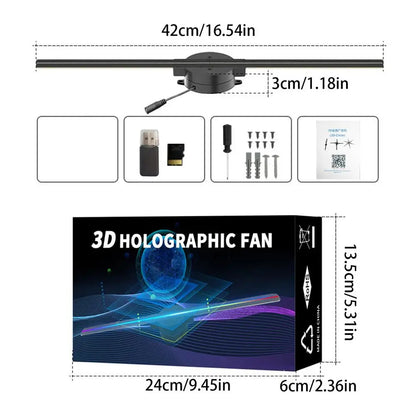 Christmas Holographic LED Fan Projector - 3D Hologram Display Kit