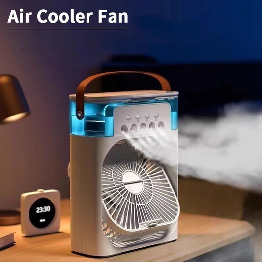 Fan with LED Night Light Portable Humidifier - Mini Air Cooler for Home Office,Spray Misting CoolingUSBMulti-functional Desk Fan