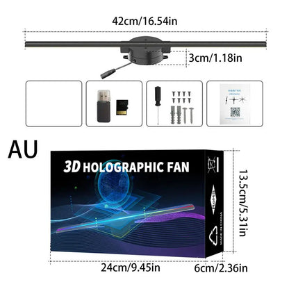 3D Hologram Fan Projector - 244 LEDs, Holiday Image & Video Display