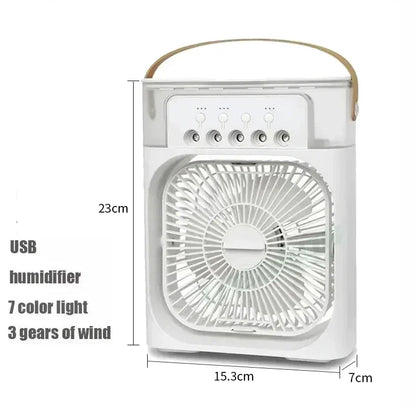 Fan with LED Night Light Portable Humidifier - Mini Air Cooler for Home Office,Spray Misting CoolingUSBMulti-functional Desk Fan