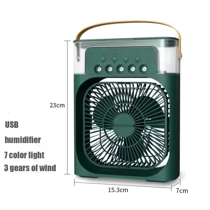 Fan with LED Night Light Portable Humidifier - Mini Air Cooler for Home Office,Spray Misting CoolingUSBMulti-functional Desk Fan