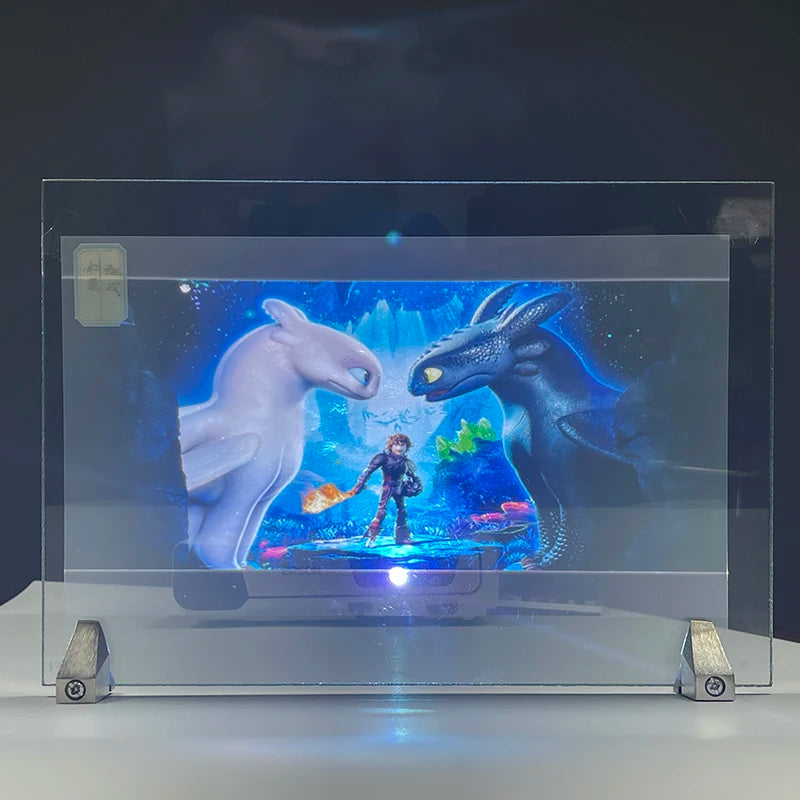 3D Transparent Holographic Projection Screen Adhesive Rear Projection Film for Exhibition Showcase Advertising Different Sizes